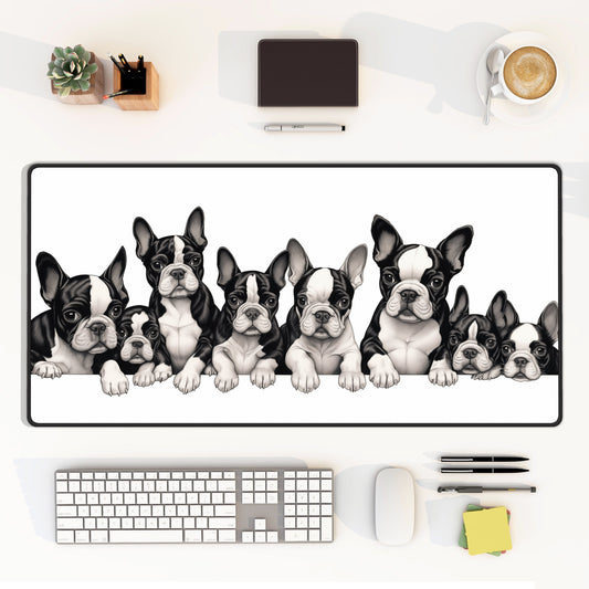 Boston Terrier Desk Mat Pups