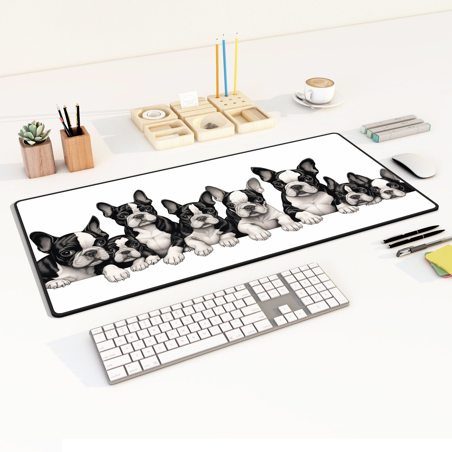 Boston Terrier Desk Mat Pups