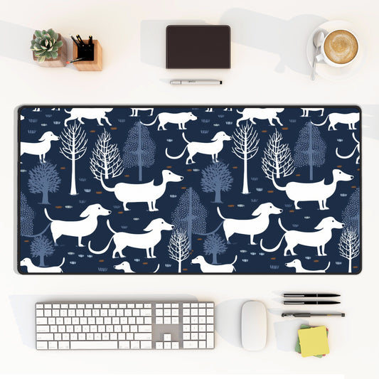 Dachshund Desk Mat Blue