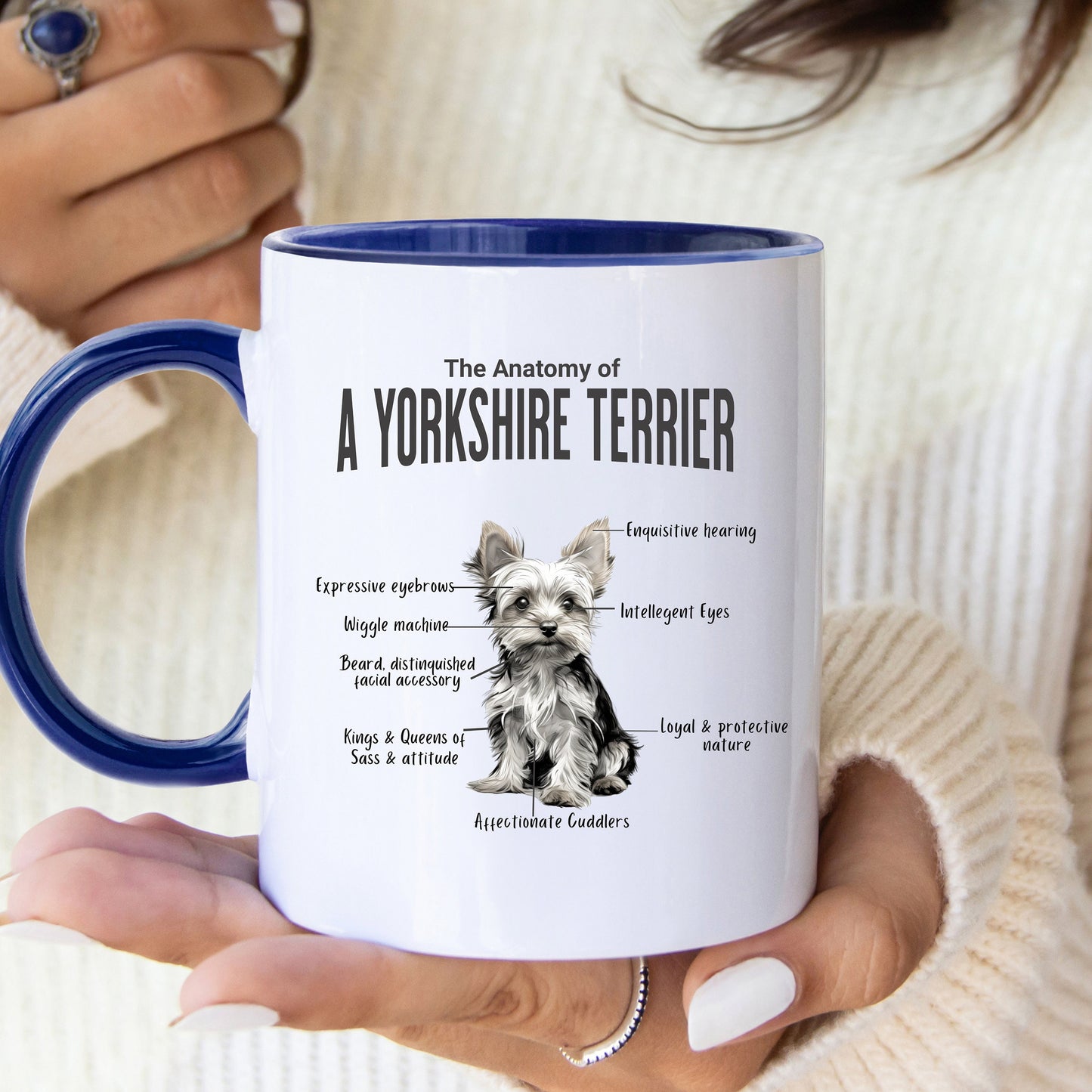 Yorkie Anatomy Mug White