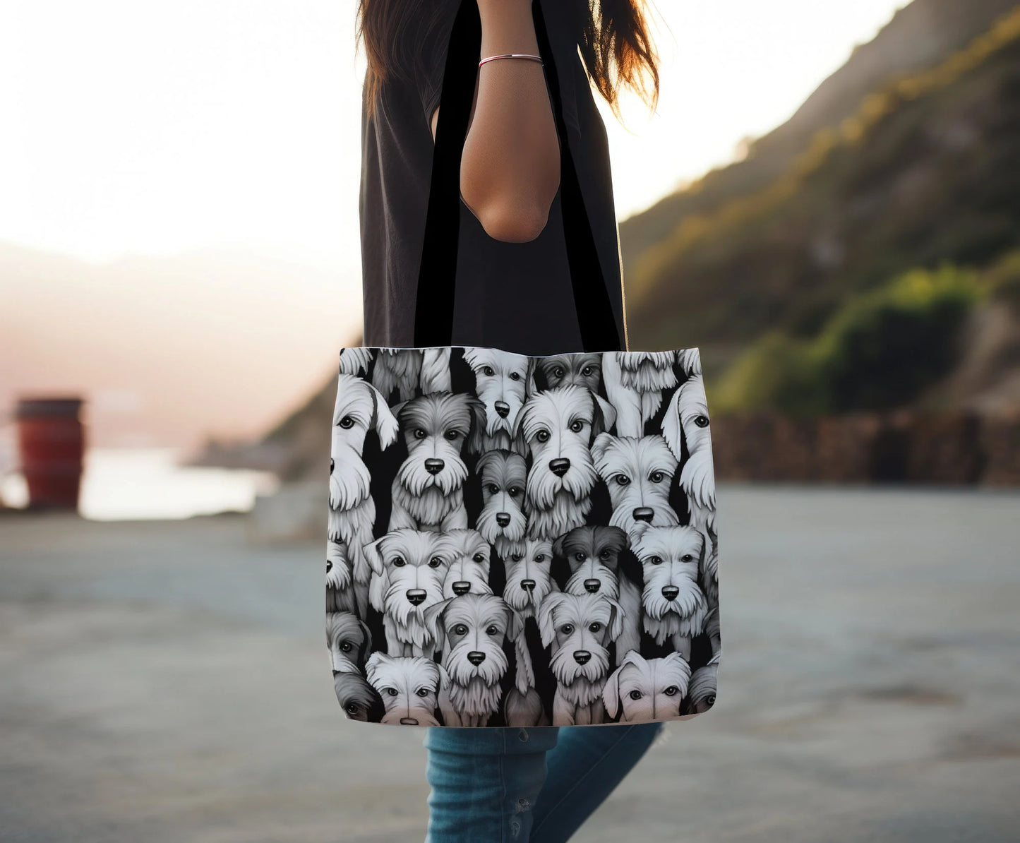 Schnauzer Faces Tote Bag