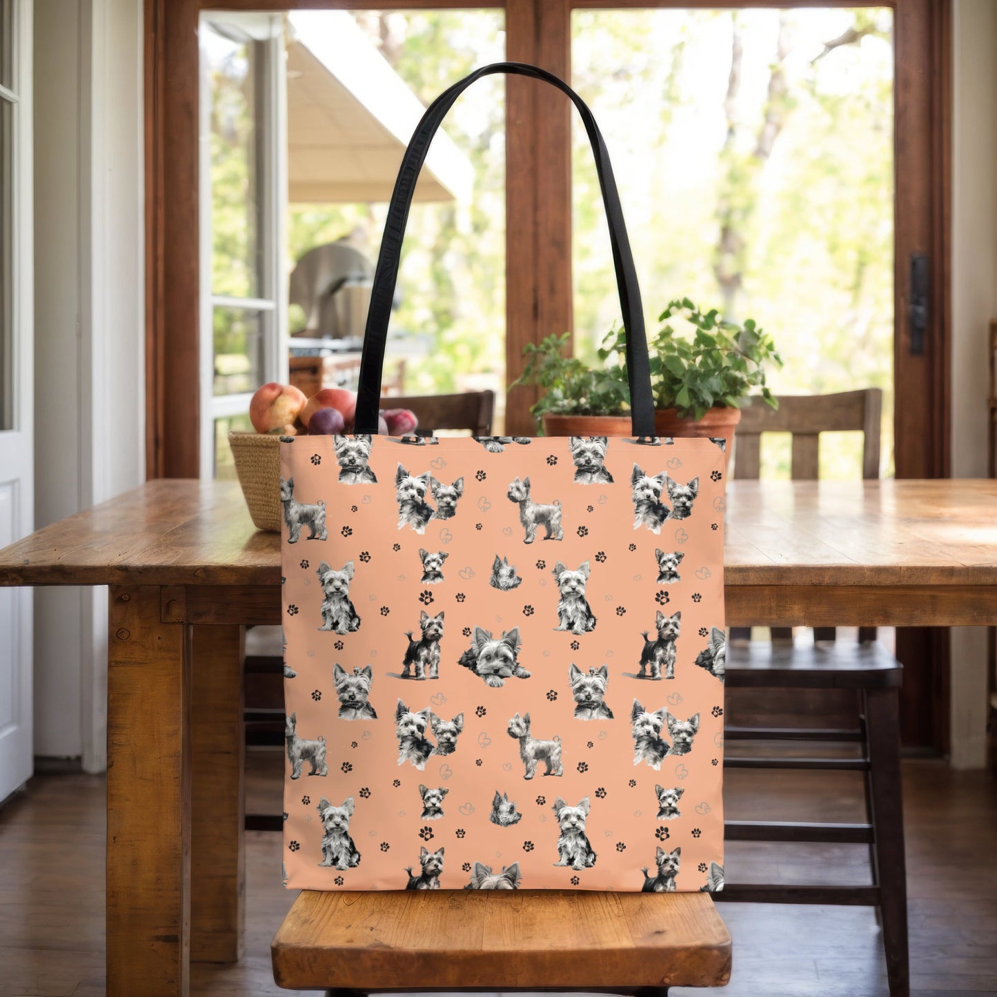 Yorkie Love Tote Bag (Orange)