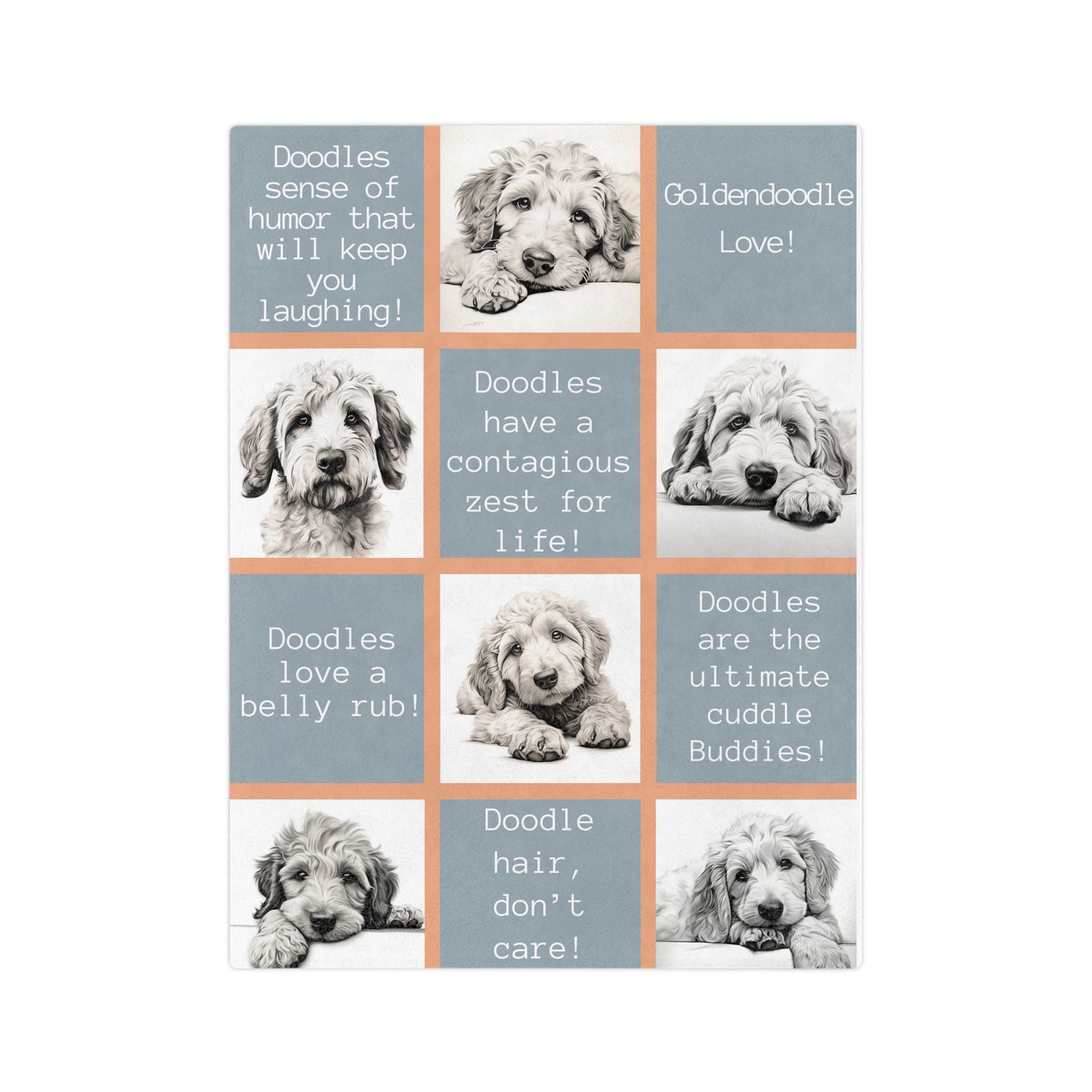 Goldendoodle Grid Blanket