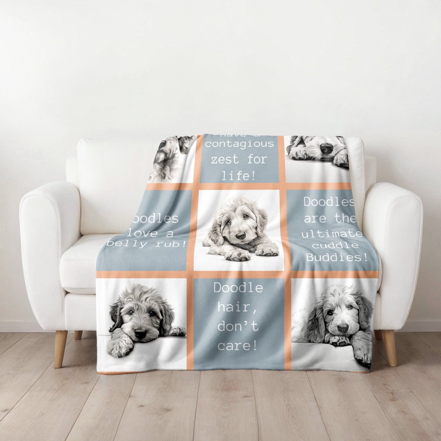 Goldendoodle Grid Blanket