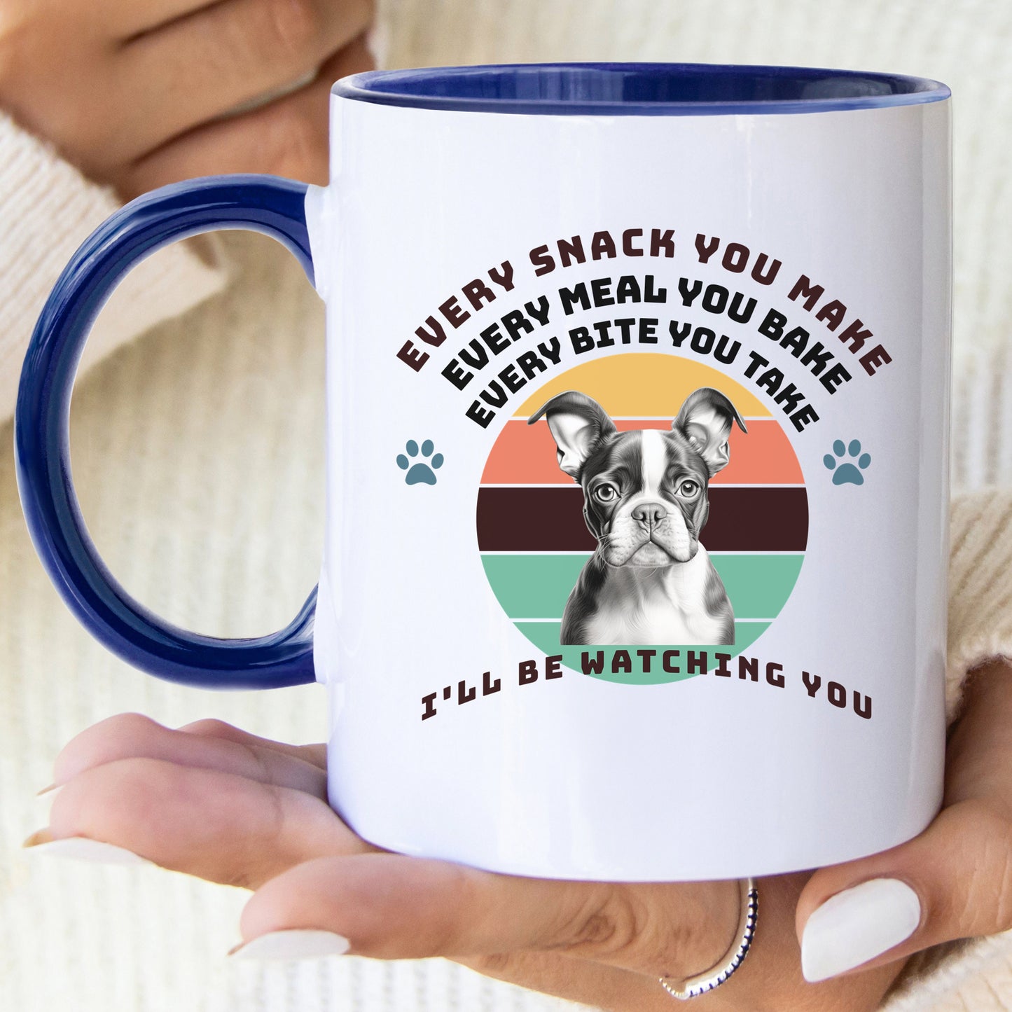 Boston Funny Dog Mug White