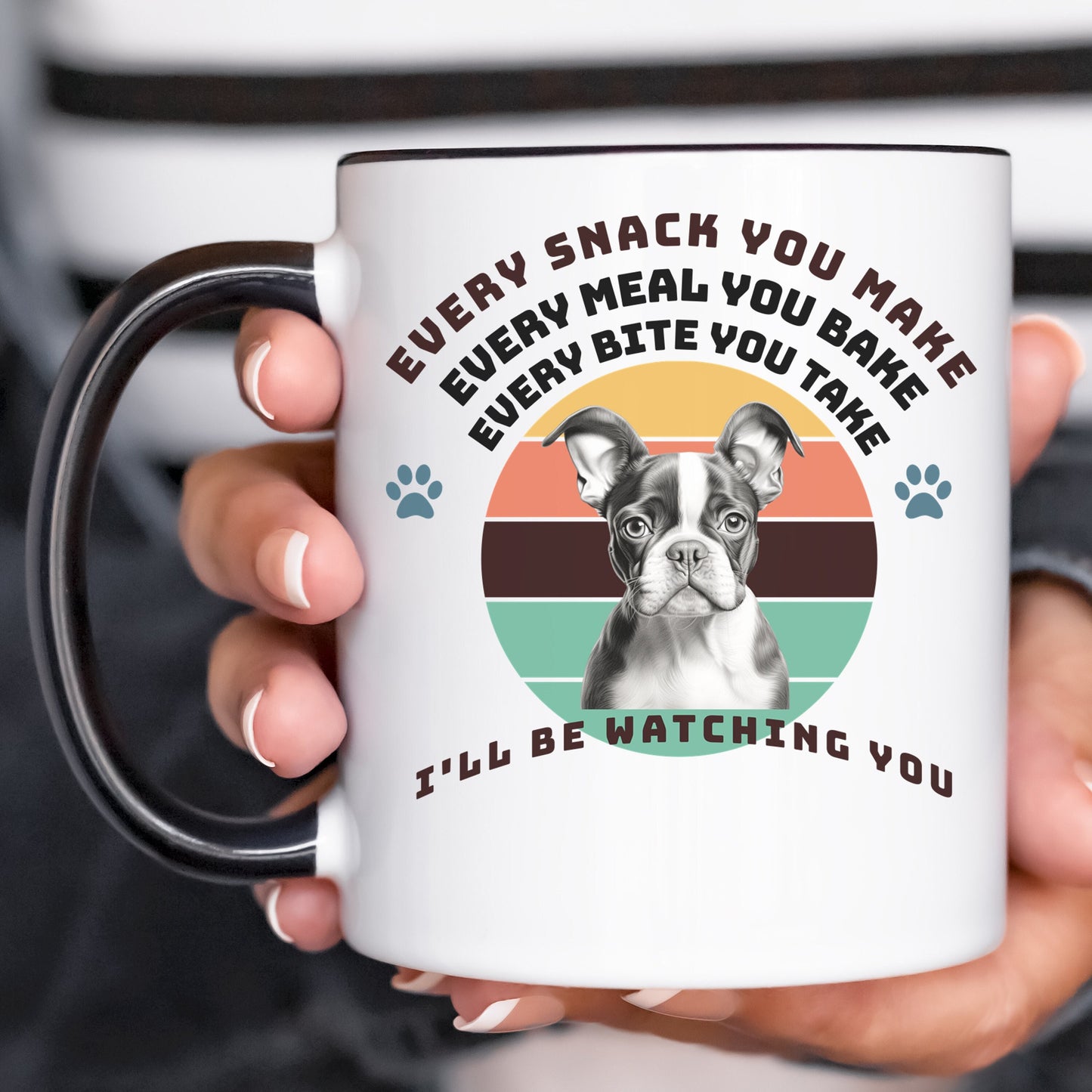 Boston Funny Dog Mug White