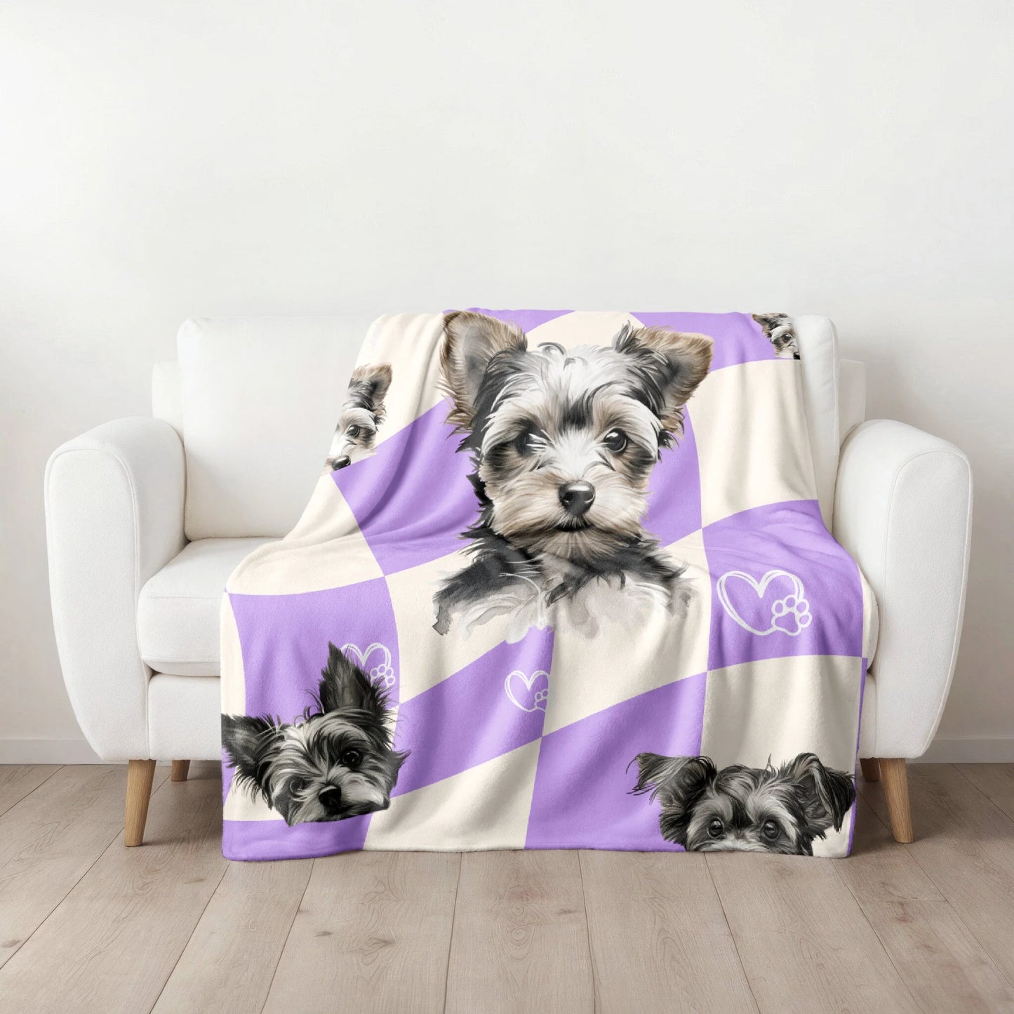 Yorkie Retro Blanket