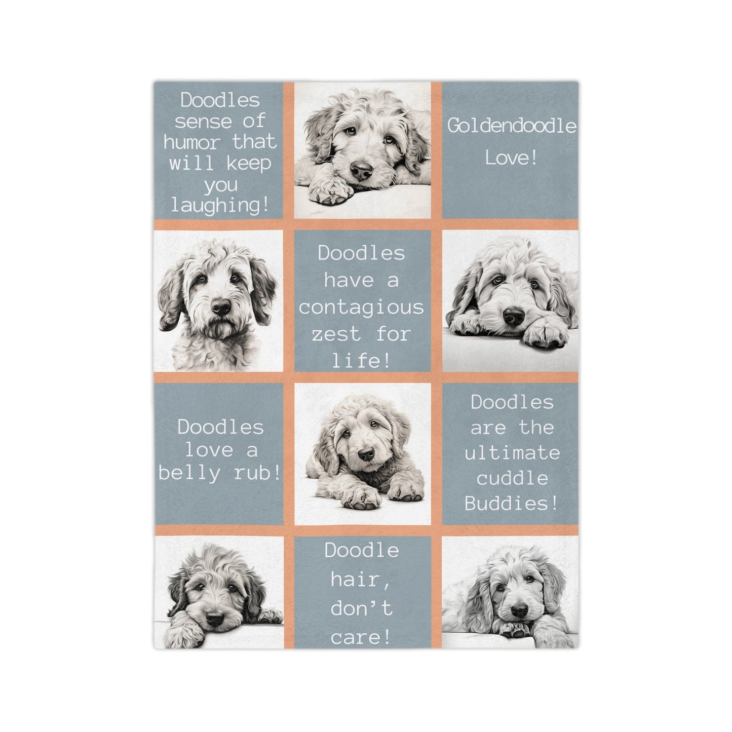 Goldendoodle Grid Blanket