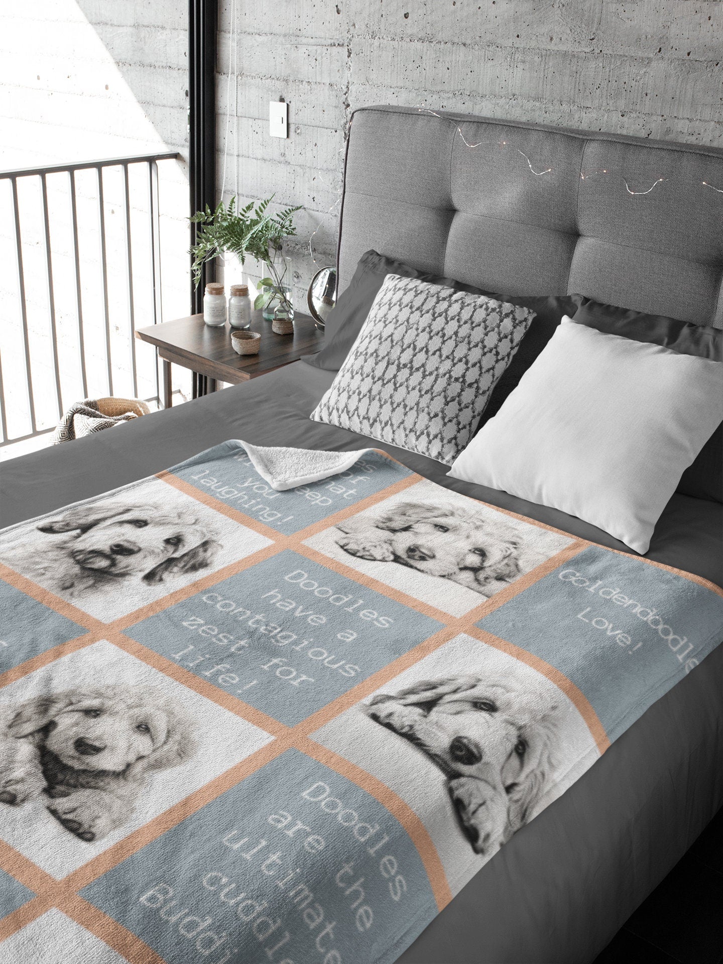 Goldendoodle Grid Blanket