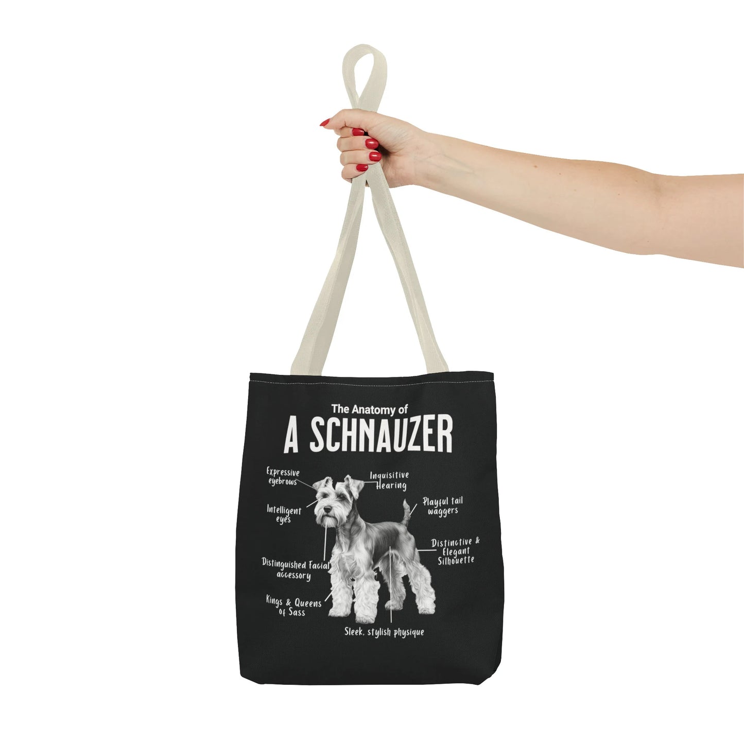 Schnauzer Anatomy Tote Bag (Black)