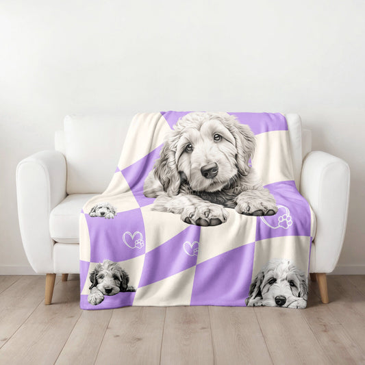 Goldendoodle Retro Blanket