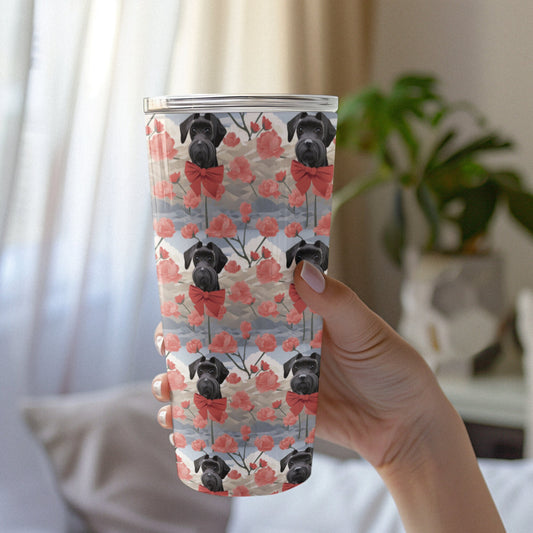 Schnauzer Red Bow Travel Mug Tumbler