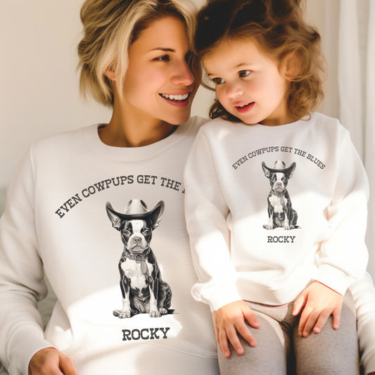 Personalised Mommy and Me Boston Cowboy Sweatshirt