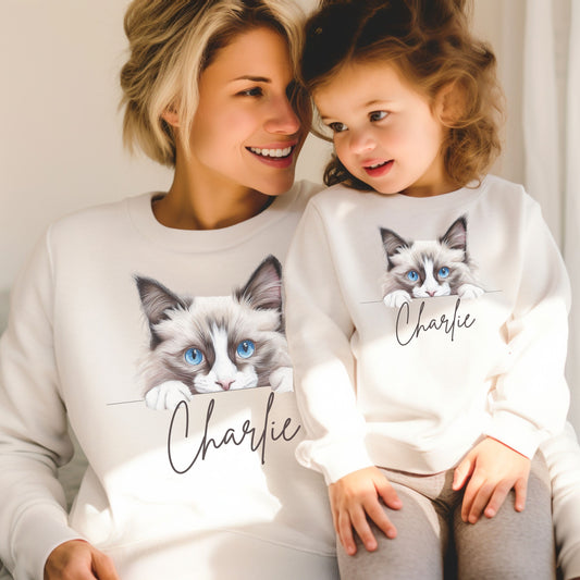 Personalized Ragdoll Cat Mom Sweatshirt