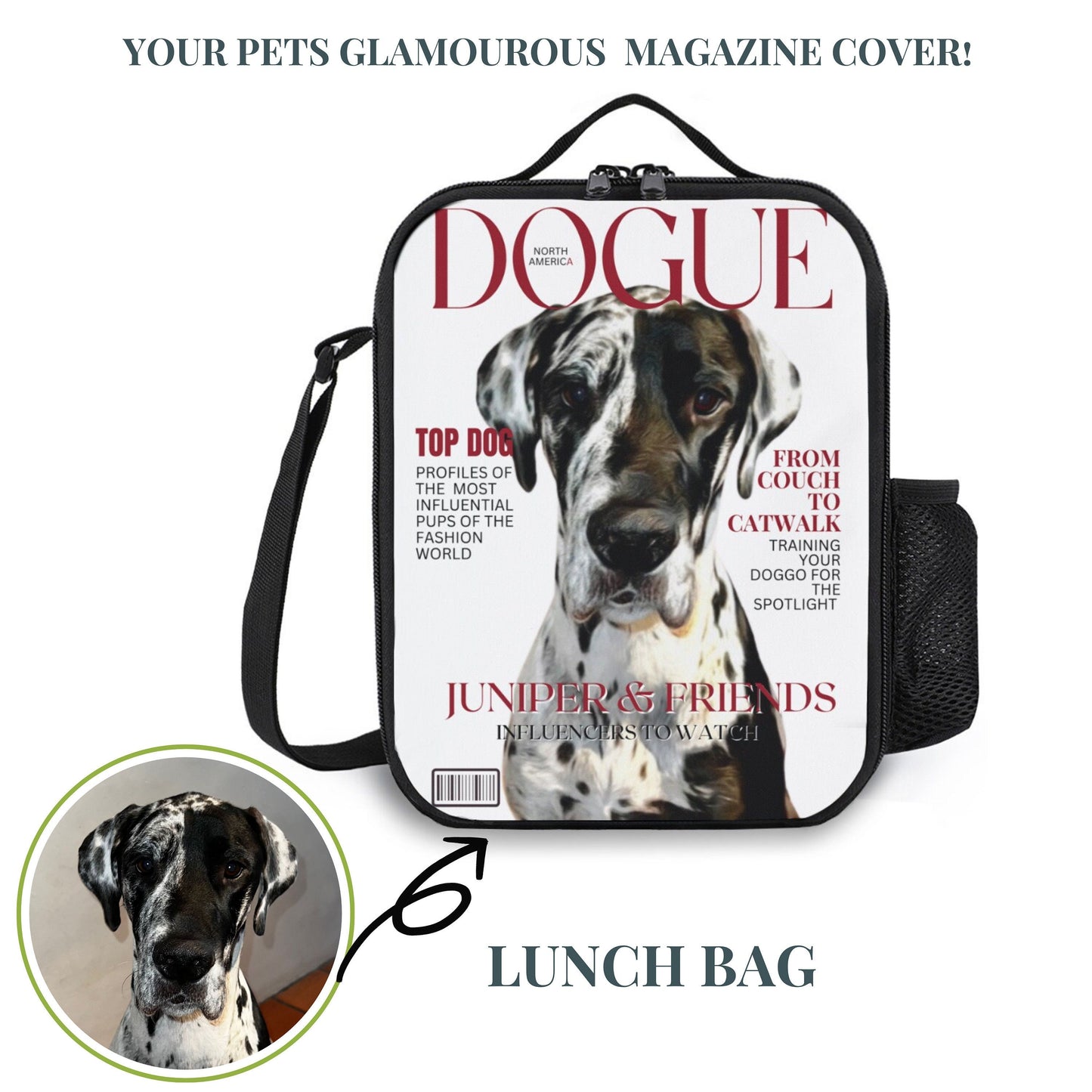 Personalised Pet Magazine Cover Lunch Bag