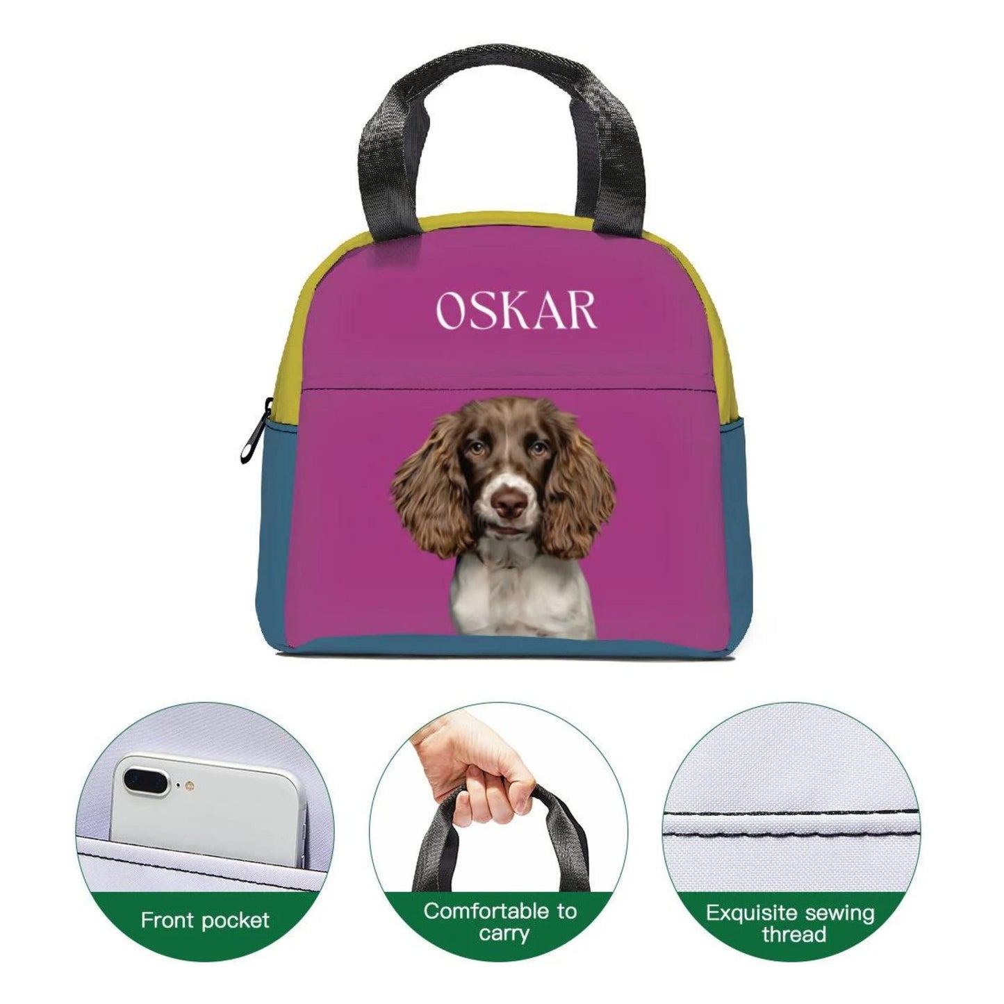 Personalised Retro Photo Doggie Day Care Bag