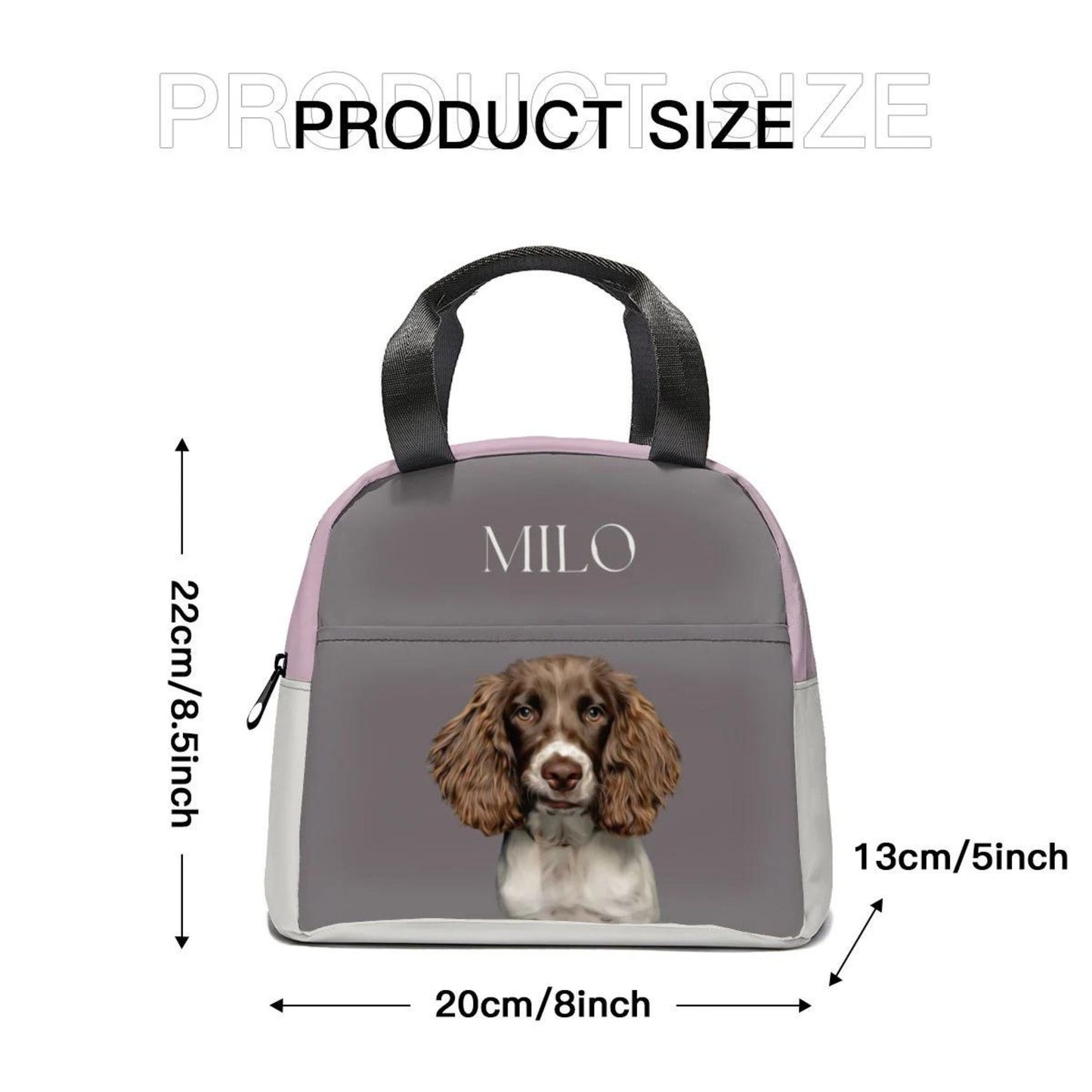 Personalised Minimalist Photo Doggie Day Care Lunch Bag