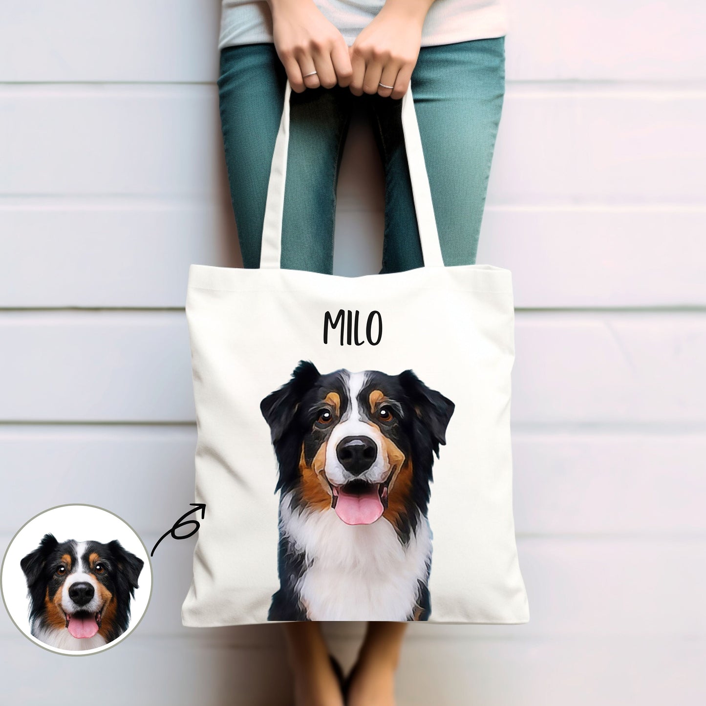 Personalized Watercolor Portrait Tote Bag