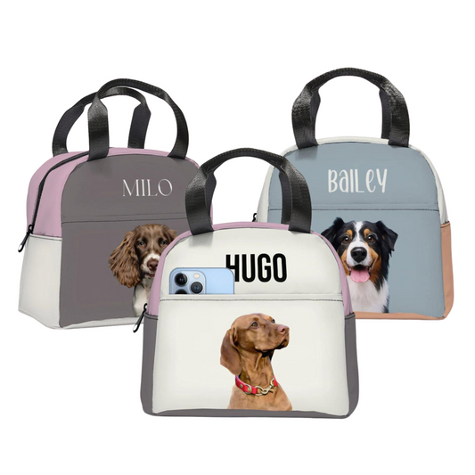 Personalised Minimalist Photo Doggie Day Care Lunch Bag